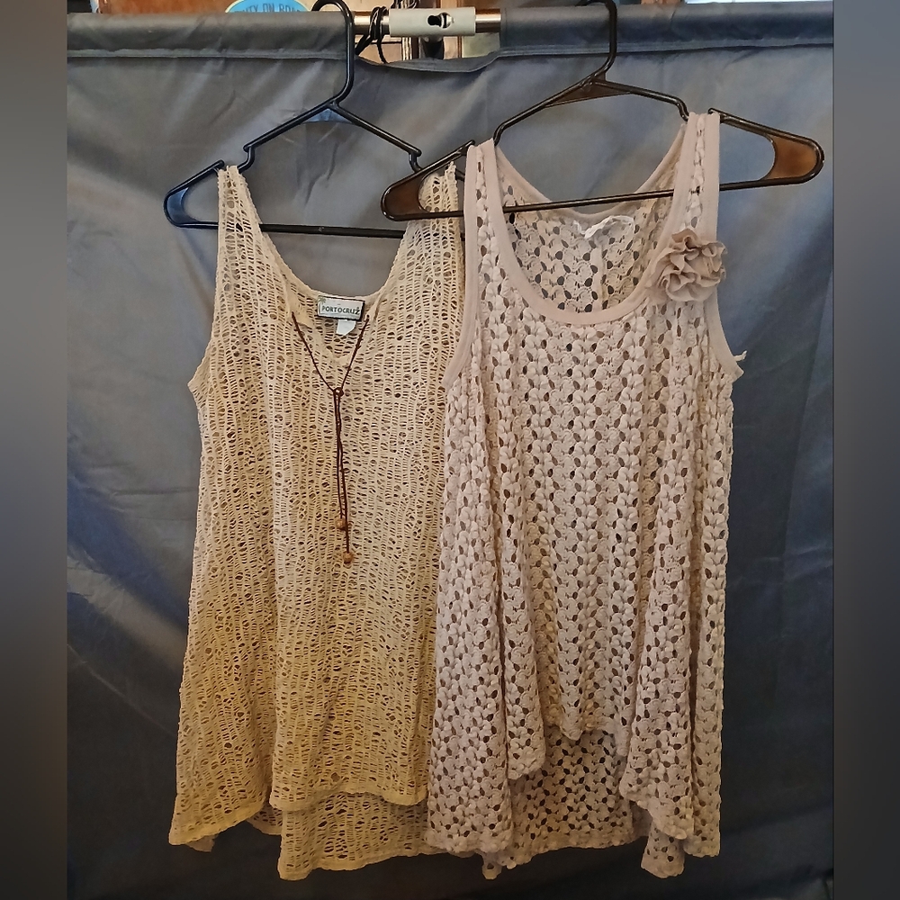 2 Crochet Tank Tops Set